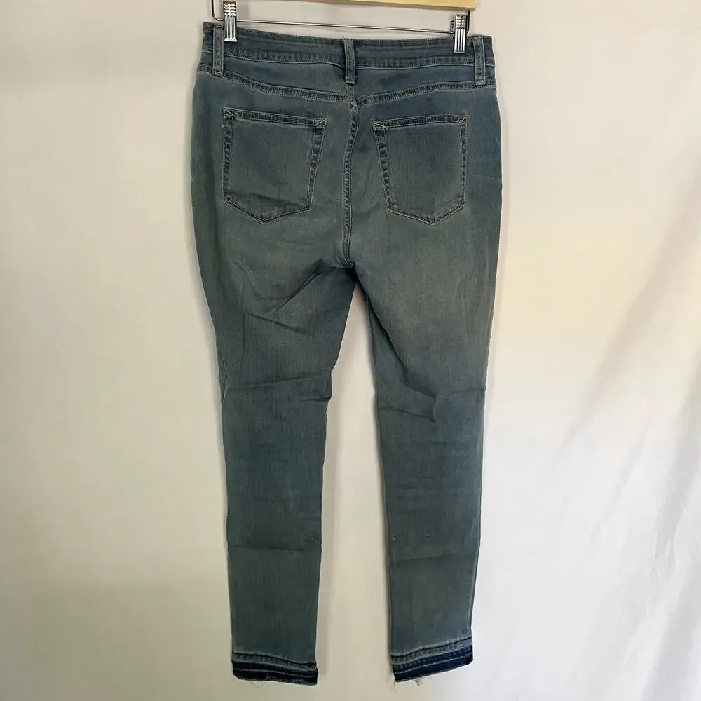 a new approach light‎ wash blue jeans women's size 8 jegging raw hem cotton